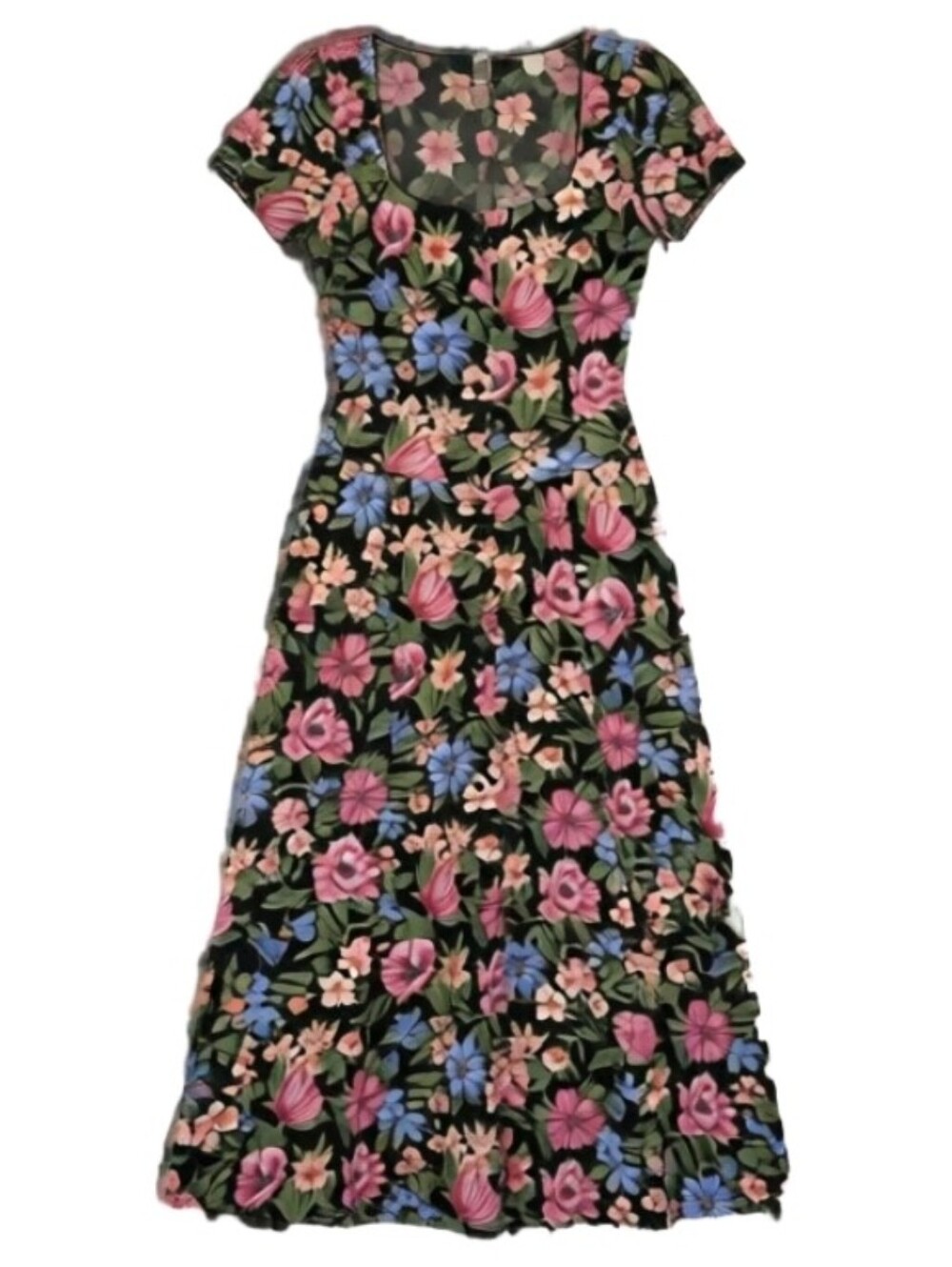 Vintage 90s Moda International Floral Maxi Dress | Pockets | Button Front | Size - Picture 10 of 10
